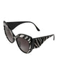 Black Silver Sequin Butterfly Polarized Sunglasses