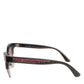 Black Pink Mirrored Cat Eye Sequined Sunglasses
