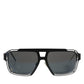 Black Metal Pilot Frame Shades Eyewear Sunglasses