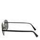 Matte Black Steel Frame Gray Lens Sunglasses