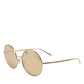 Gold Metal Round Shades Eyewear Sunglasses