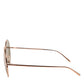 DG2215K Gold Metal Round Shades Eyewear Sunglasses