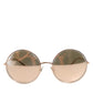 DG2215K Gold Metal Round Shades Eyewear Sunglasses