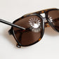 Dark Brown Tortoise Shell Pilot Frame Sunglasses