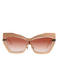 DG2224 Sand Rose Gold Cat Eye Irregular Frame Sunglasses