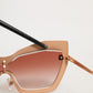 DG2224 Sand Rose Gold Cat Eye Irregular Frame Sunglasses