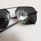 Black Metal Frame Square Lenses Shades Eyewear Sunglasses