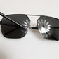 Black Metal Frame Square Lenses Shades Eyewear Sunglasses