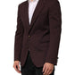 Maroon Cotton 2 Buttons Suit Jacket Blazer
