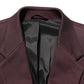 Maroon Cotton 2 Buttons Suit Jacket Blazer