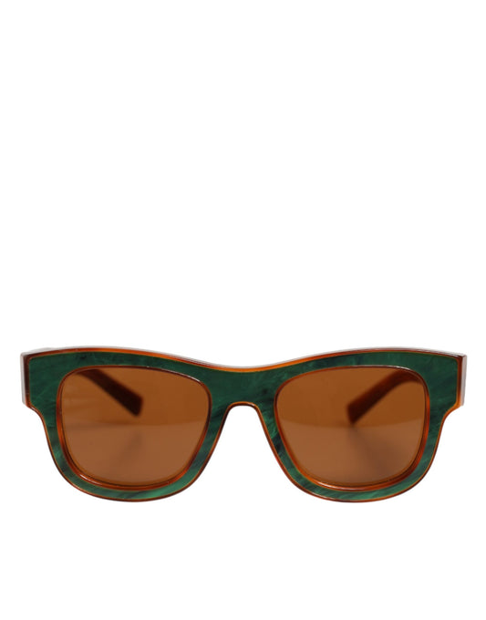 DG4391 Green Brown Acetate Square Frame Unisex Sunglasses