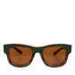 DG4391 Green Brown Acetate Square Frame Unisex Sunglasses