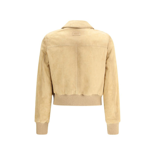 Beige Leather Jacket
