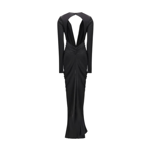 Black Acetate Casual Dress