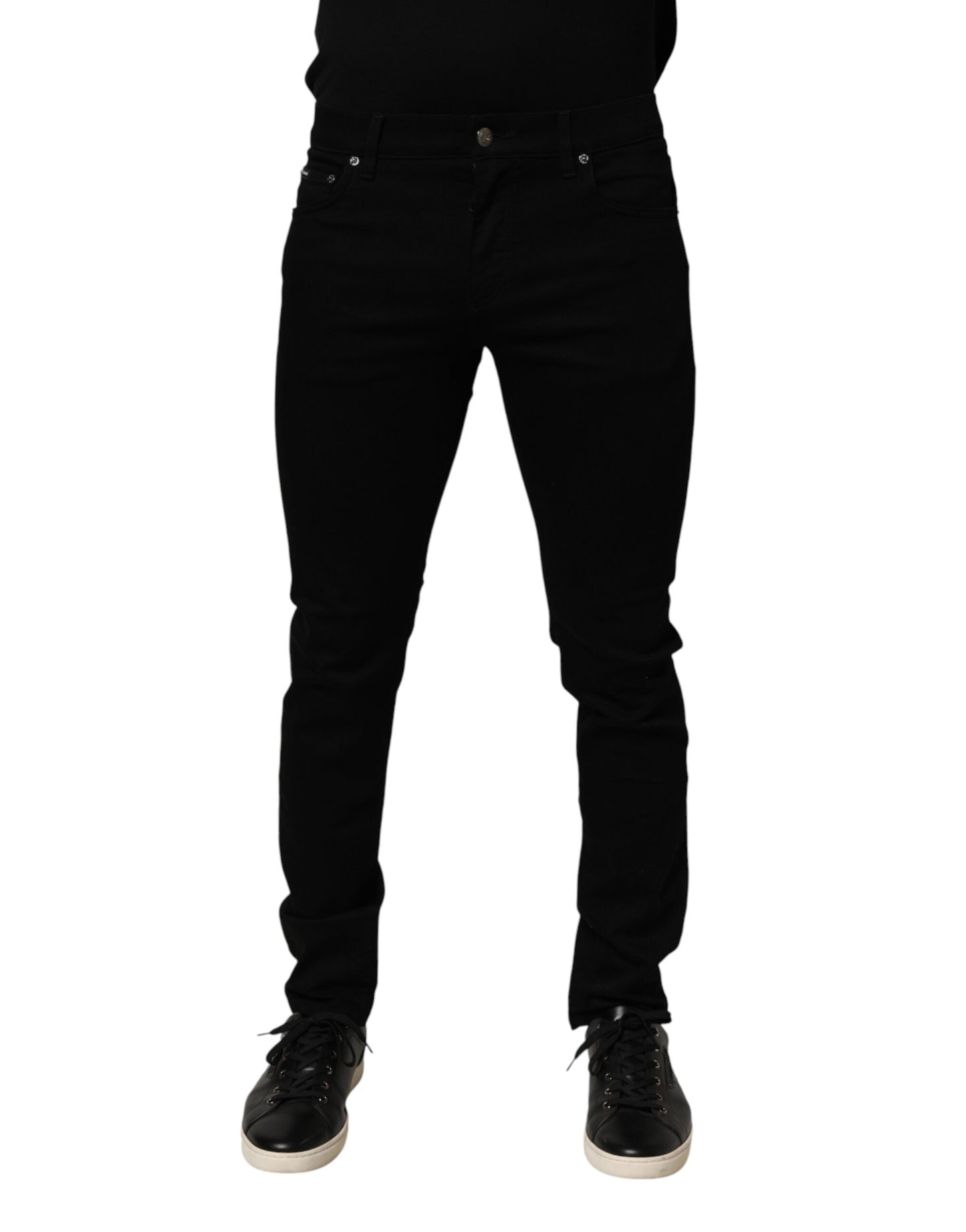 Black Cotton Stretch Slim Fit Men Denim Jeans