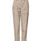 Beige Cotton Tapered Cargo Men Trouser Pants