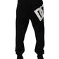 Black DG Logo Cotton Jogger Sweatpants Pants