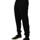 Black DG Logo Cotton Jogger Sweatpants Pants