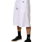 White Distressed Cotton Men Bermuda Shorts