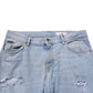 Blue Cotton Distressed Slim Fit Denim Jeans