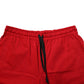 Red Cotton MidWaist Drawstring Bermuda Pants