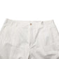 White Cotton Mid Waist Men Bermuda Shorts