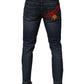 Blue Cotton Stretch Skinny Men Denim Jeans