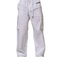 White Linen Straight Cargo Men Trouser Pants