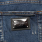 Blue Tattered Cotton Skinny Men Denim Jeans