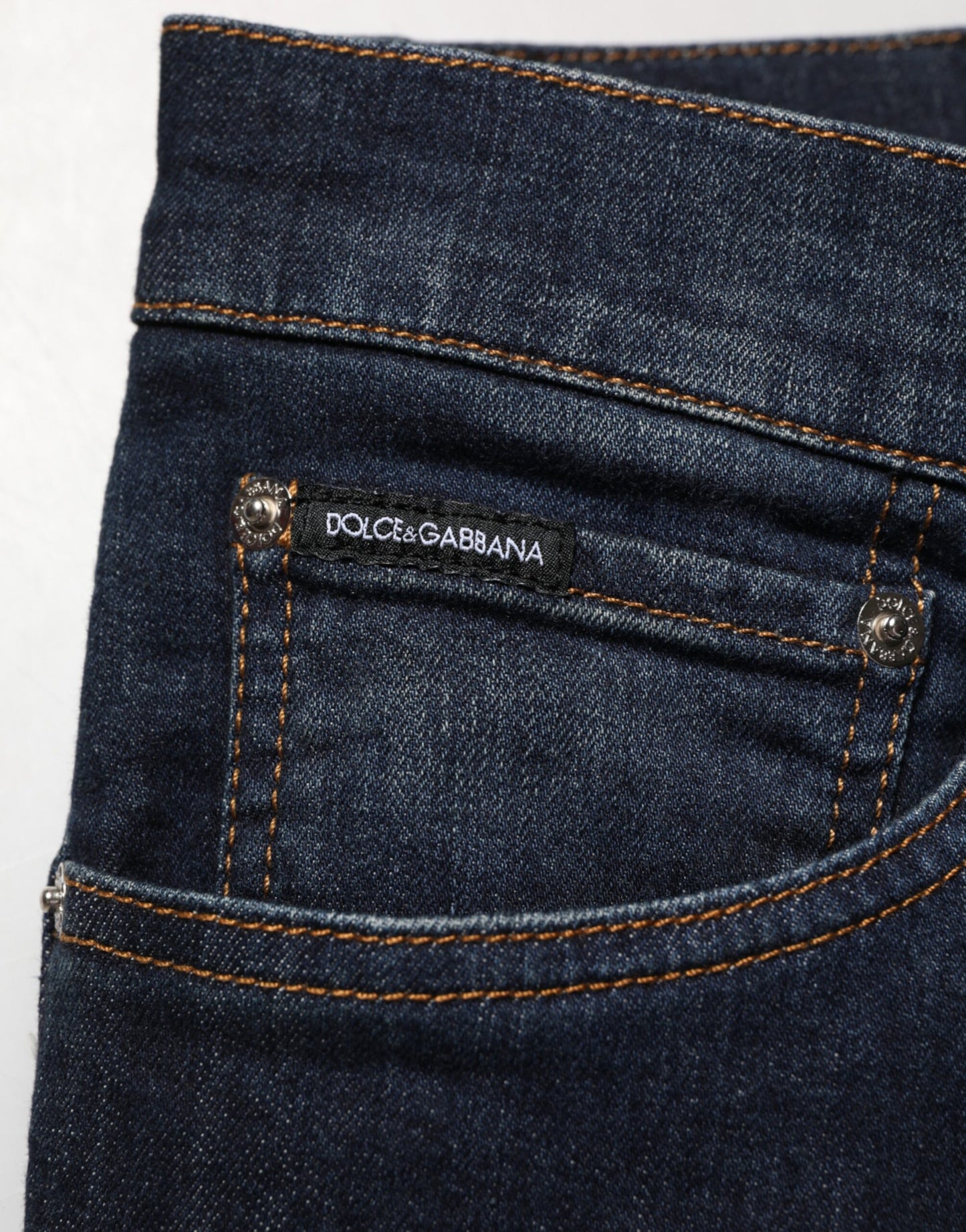 Dark Blue Cotton Skinny Men Denim Jeans