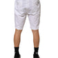 White Cotton Stretch Men Bermuda Pants