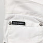 White Graffiti Print Skinny GOLD Denim Jeans