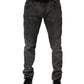 Dark Gray Cotton Skinny Men Denim Jeans