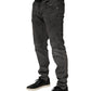 Dark Gray Cotton Skinny Men Denim Jeans