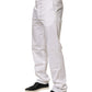 White Cotton Stretch Dress Formal Men Trouser Pants