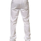White Cotton Stretch Dress Formal Men Trouser Pants