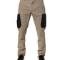Beige Mid Waist Skinny Men Cargo Chino Trouser Pants