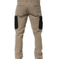 Beige Mid Waist Skinny Men Cargo Chino Trouser Pants