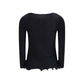 Black Fleece Wool Top