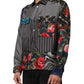 Multicolor Patchwork Long Sleeves Silk Shirt
