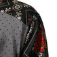 Multicolor Patchwork Long Sleeves Silk Shirt