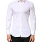 White Cotton GOLD Formal Men Dress Shirt