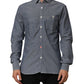 Blue Denim Regular Fit Collared Long Sleeve Casual Shirt