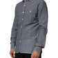 Blue Denim Regular Fit Collared Long Sleeve Casual Shirt