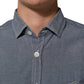 Blue Denim Regular Fit Collared Long Sleeve Casual Shirt