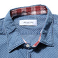 Blue Cotton Slim Fit Collared Long Sleeve Casual Shirt