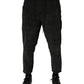 Black Mid Waist Cropped Corduroy Men Trouser Pants
