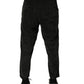 Black Mid Waist Cropped Corduroy Men Trouser Pants