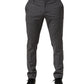 Gray Polyester Formal Dress Trouser Pants