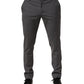 Gray Polyester Formal Dress Trouser Pants